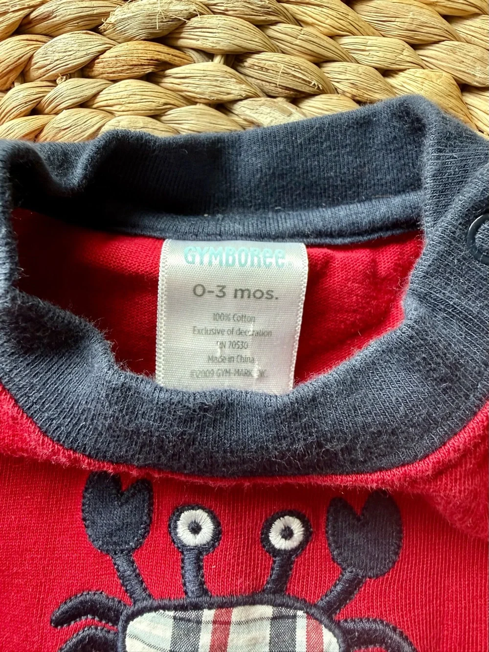 Gymboree Crab Shack Line “Crabby” Romper Sz 0-3 Months